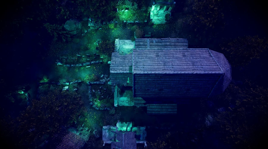 Graveyard Cath Nightv1 Roof Animated