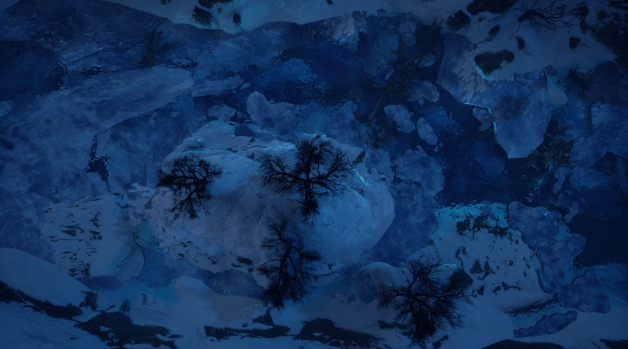 Icy River Crossing Night Animated